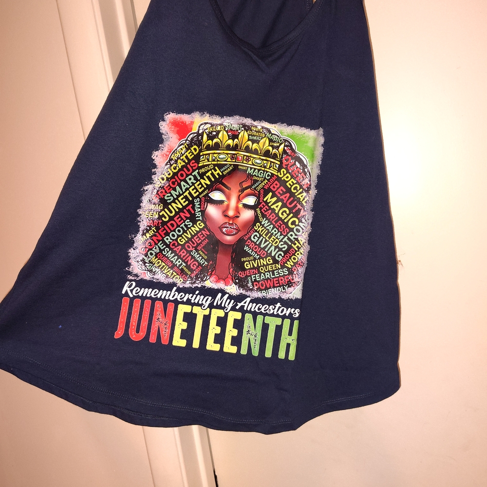 Next Level Apparel Juneteenth Graphic Tank Top - Navy